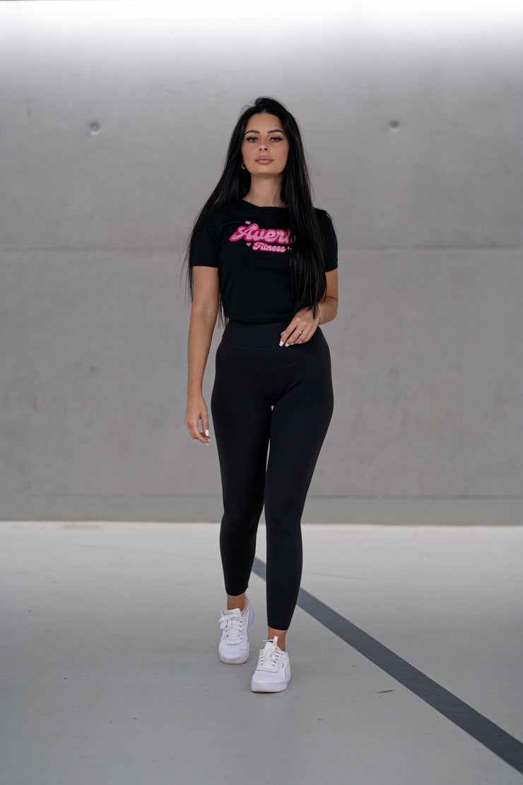 Averlo Lady Fitness Cropped Tee Black