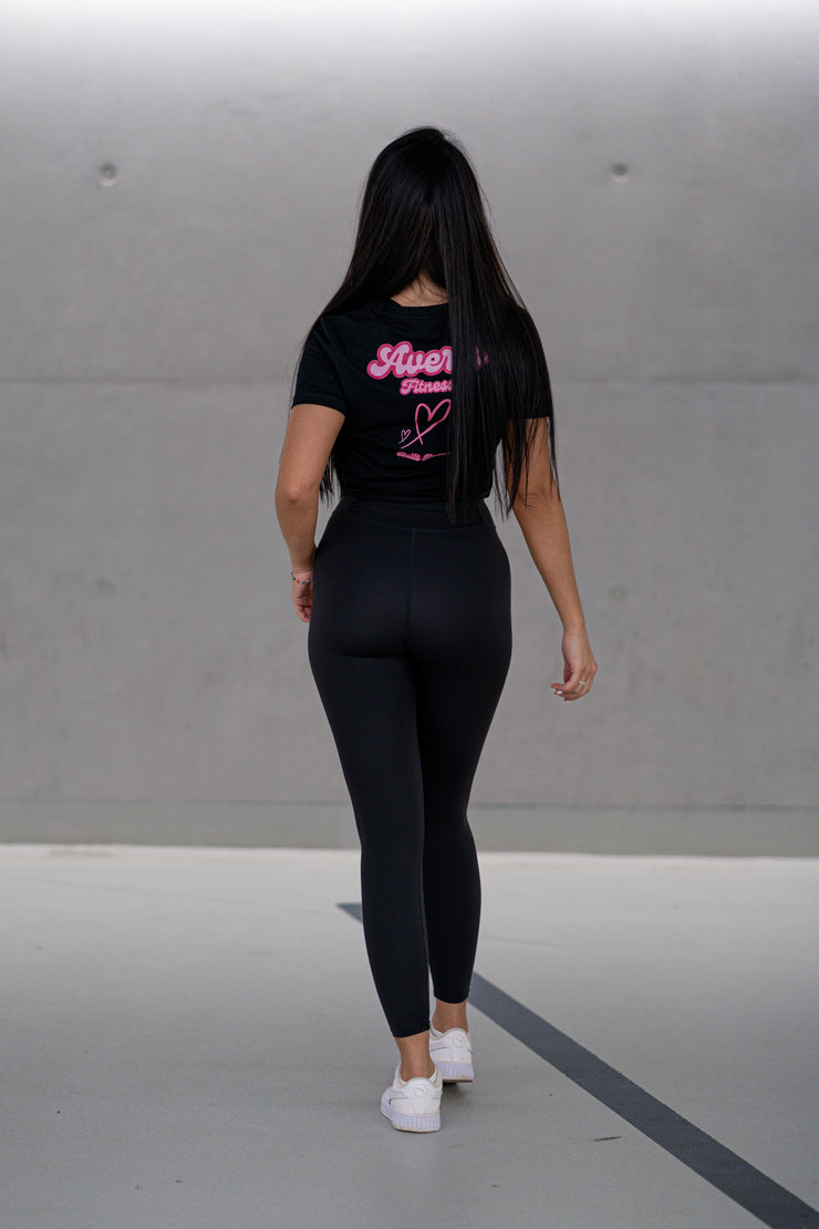 Averlo Lady Fitness Cropped Tee Black