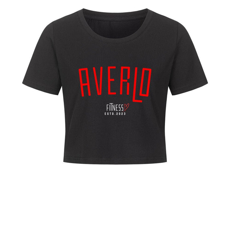 Averlo Fitness Ladies Cropped Tee Red Curve - Averlo