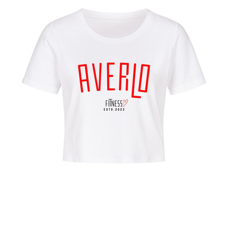 Averlo Fitness Ladies Cropped Tee Red Curve - Averlo