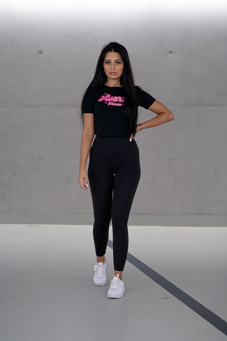 Averlo Lady Fitness Cropped Tee Black - Averlo