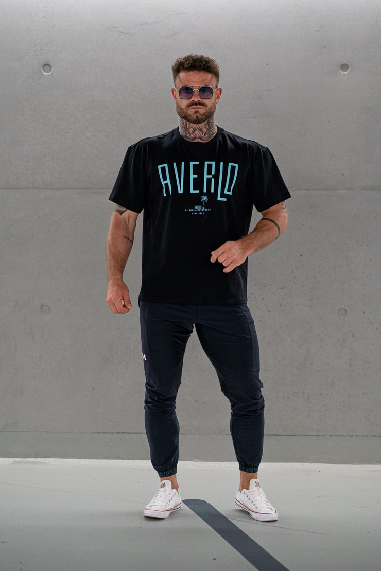 Black Averlo Oversized Shirt Palm Blue - Averlo