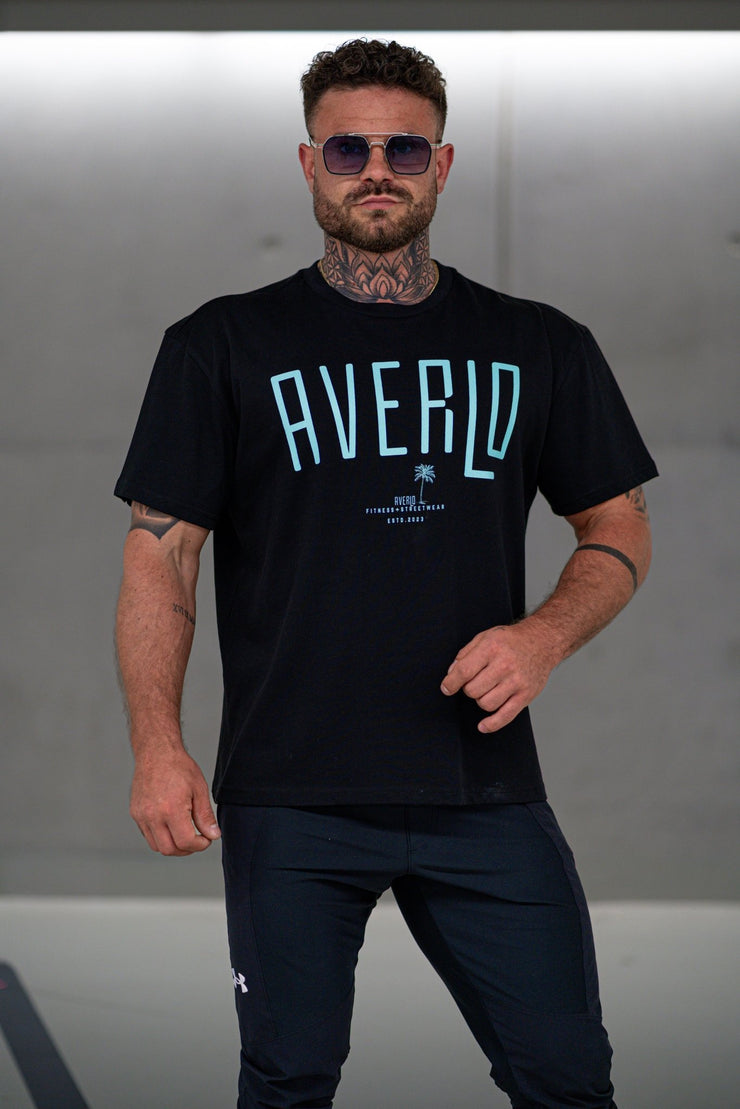 Black Averlo Oversized Shirt Palm Blue - Averlo