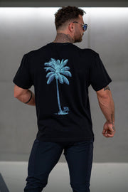 Black Averlo Oversized Shirt Palm Blue - Averlo