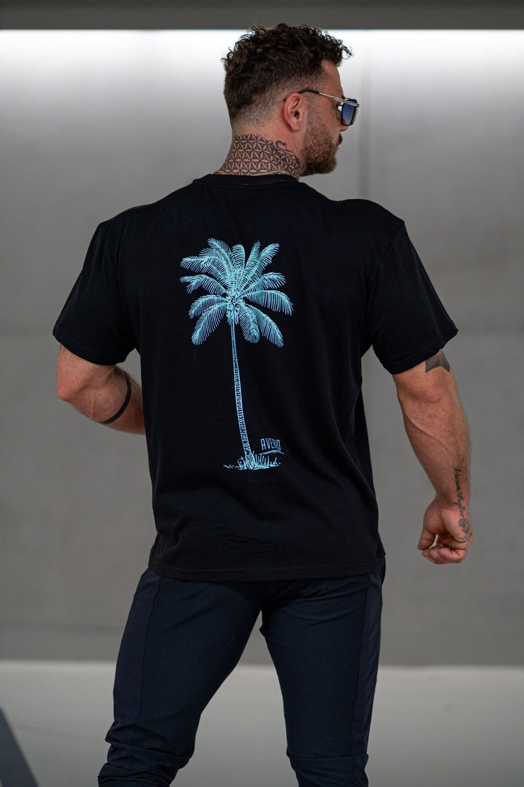 Black Averlo Oversized Shirt Palm Blue - Averlo