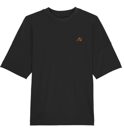 Black orange Dumbblee Oversized Shirt "Pump Cover" - Organic Oversize Shirt - Averlo