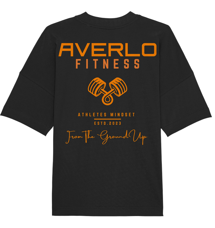 Black orange Dumbblee Oversized Shirt "Pump Cover" - Organic Oversize Shirt - Averlo