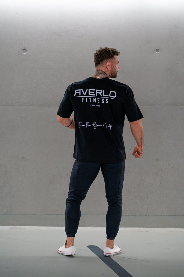 Black White Simple Pumpcover Oversized Shirt - Averlo