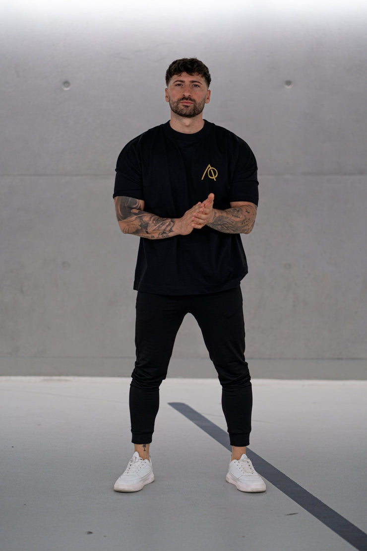 Black Yellow Simple Pumpcover Oversized Shirt - Averlo