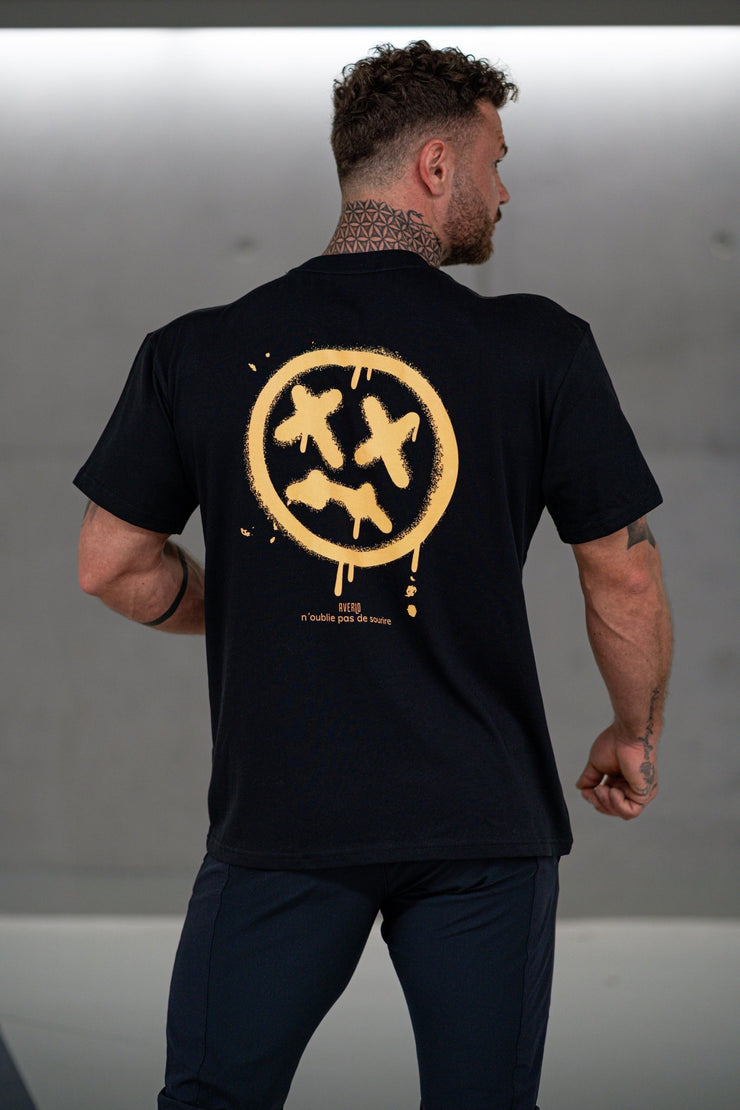Black Yellow Straigt Oversized Shirt - Averlo