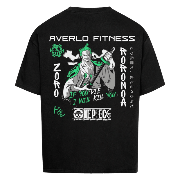 Black Zoro Oversized Shirt "Anime Pump Cover" - Averlo
