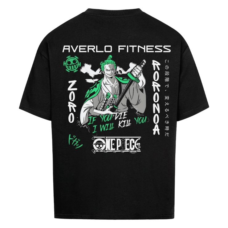 Black Zoro Oversized Shirt "Anime Pump Cover" - Averlo