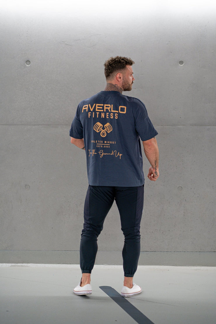Grey Orange Dumbbell Oversized Shirt "Pump Cover" - Averlo