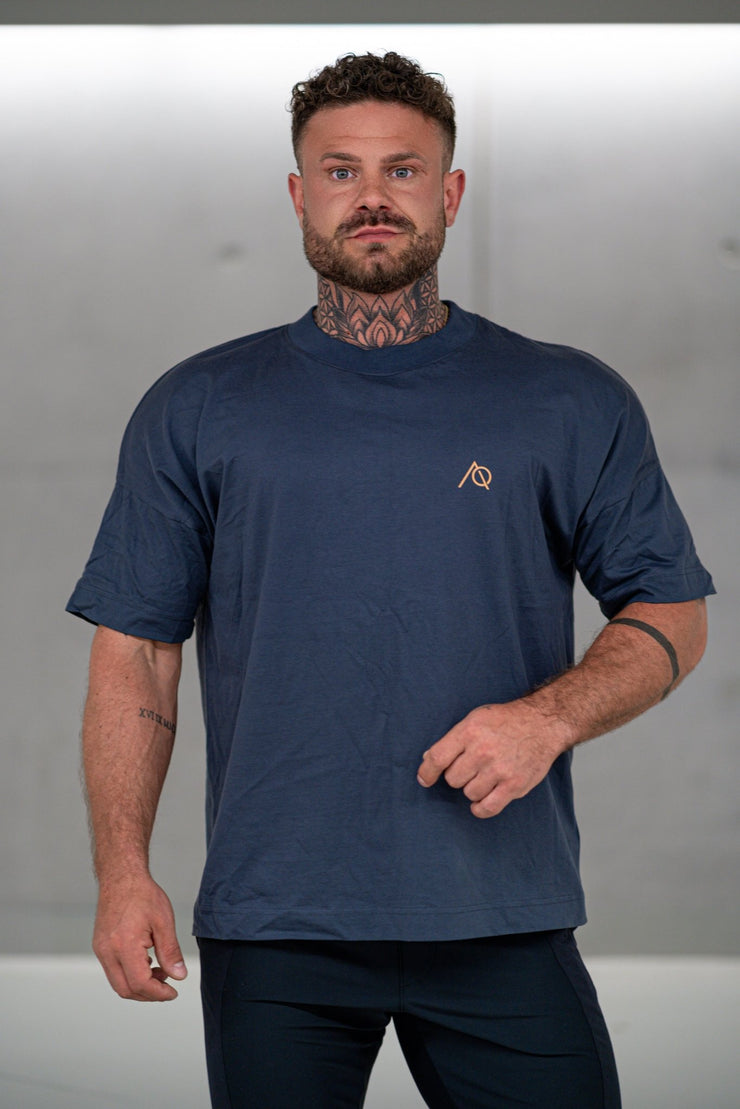 Grey Orange Dumbbell Oversized Shirt "Pump Cover" - Averlo
