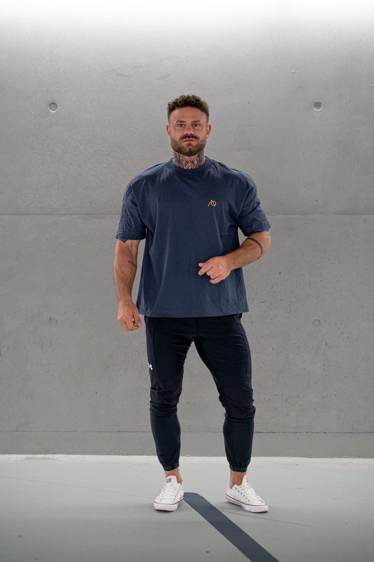 Grey Orange Dumbbell Oversized Shirt "Pump Cover" - Averlo