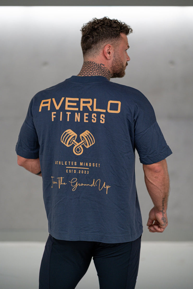 Grey Orange Dumbbell Oversized Shirt "Pump Cover" - Averlo