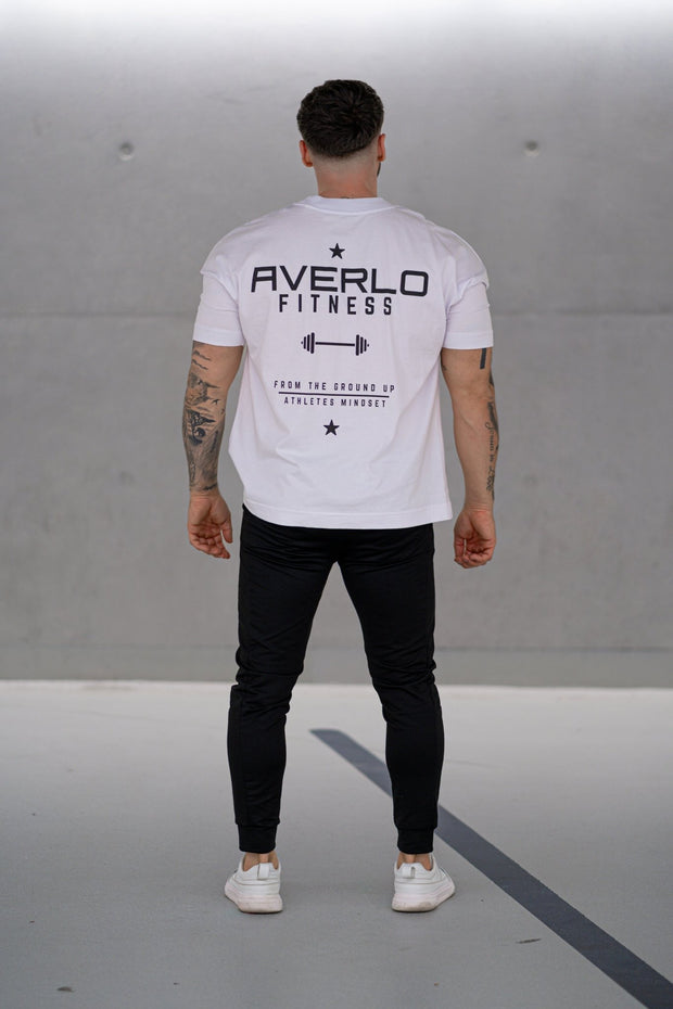 Three White Black Oversized Shirt "Pump Cover" - Averlo