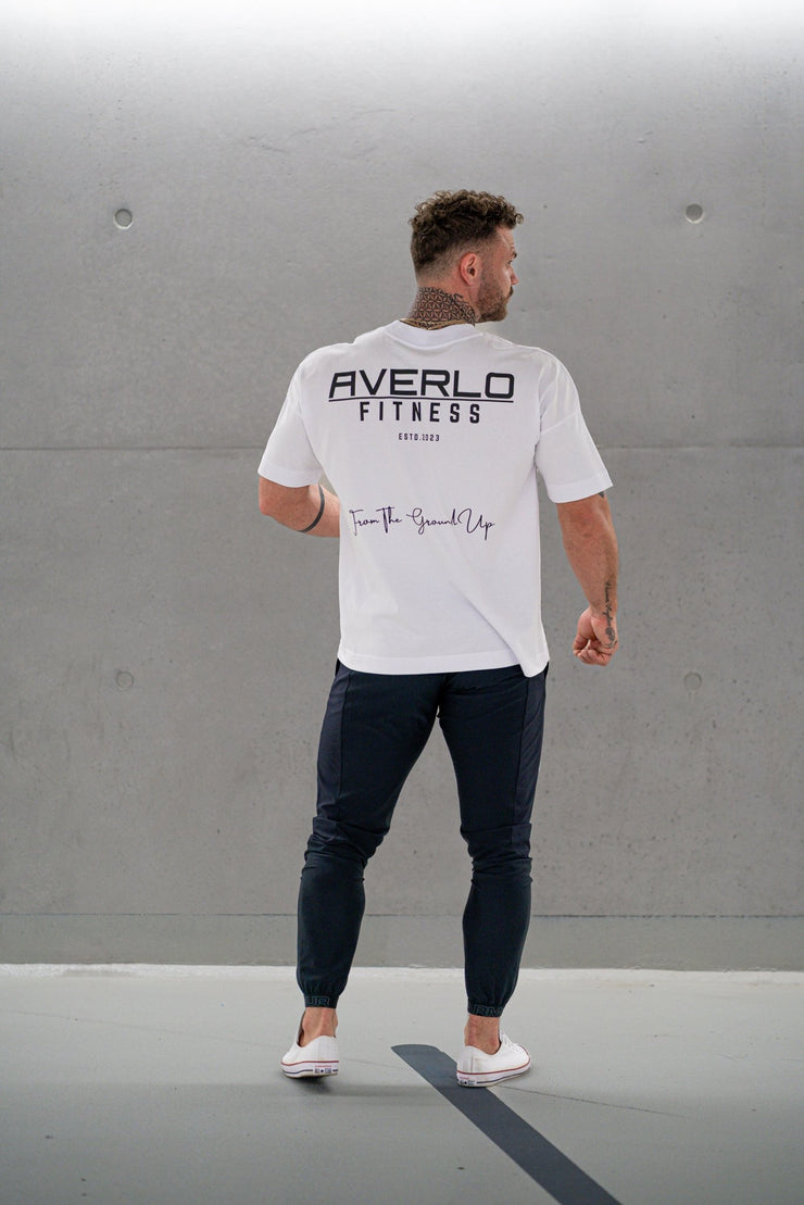 White Black Simple Pumpcover Oversized Shirt - Averlo