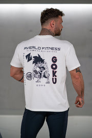 White Goku Oversized Shirt "Anime Pump Cover" - Averlo