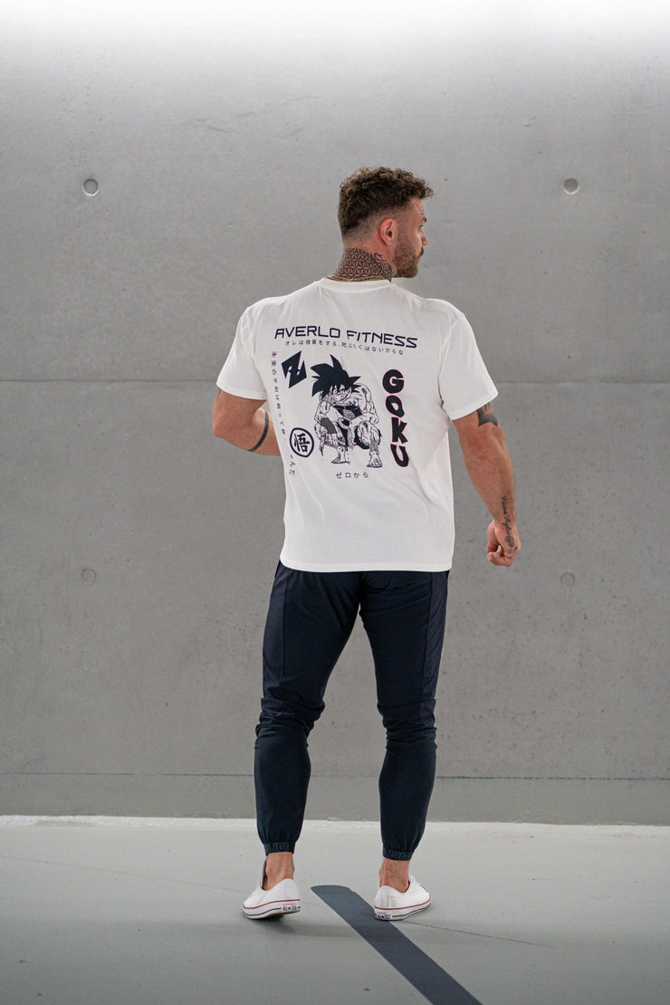 White Goku Oversized Shirt "Anime Pump Cover" - Averlo