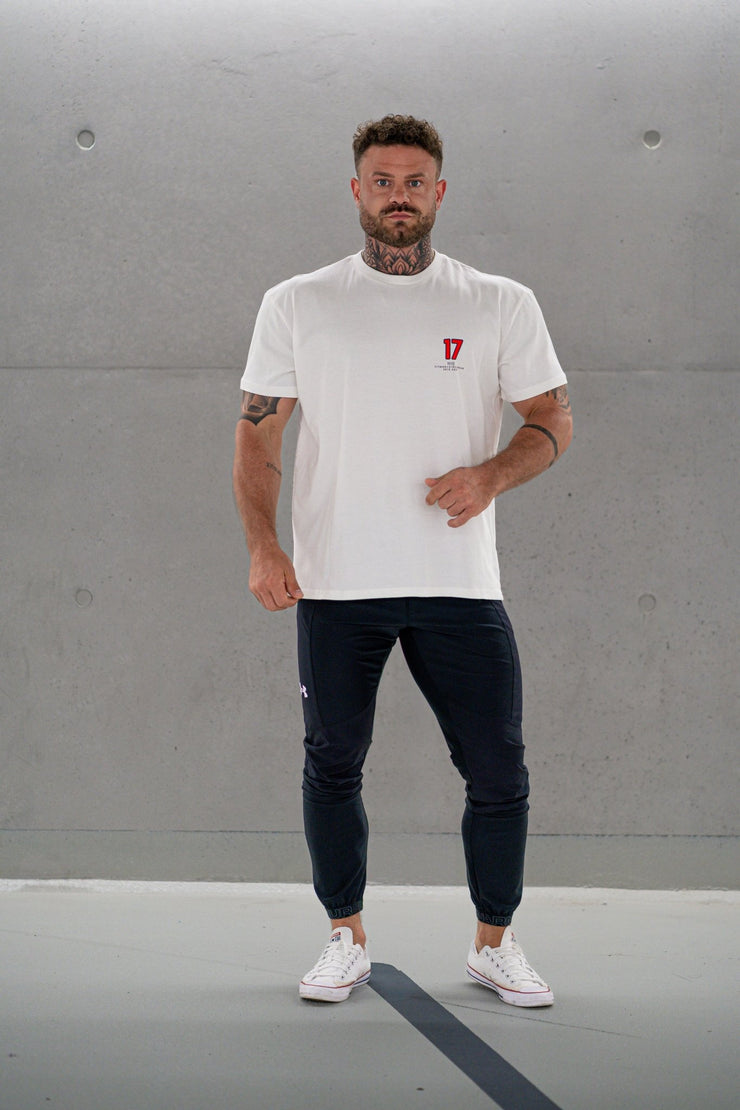 White Red Seventeen Oversized Shirt - Averlo