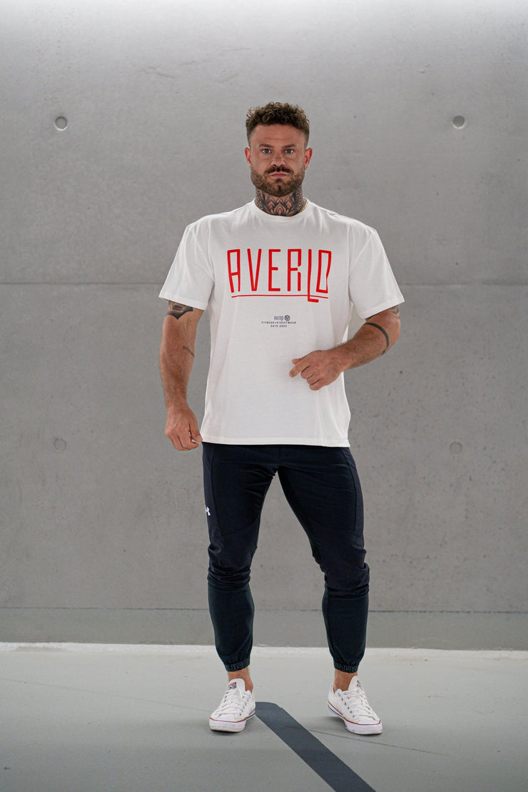 White Red Straight Oversized Shirt - Averlo