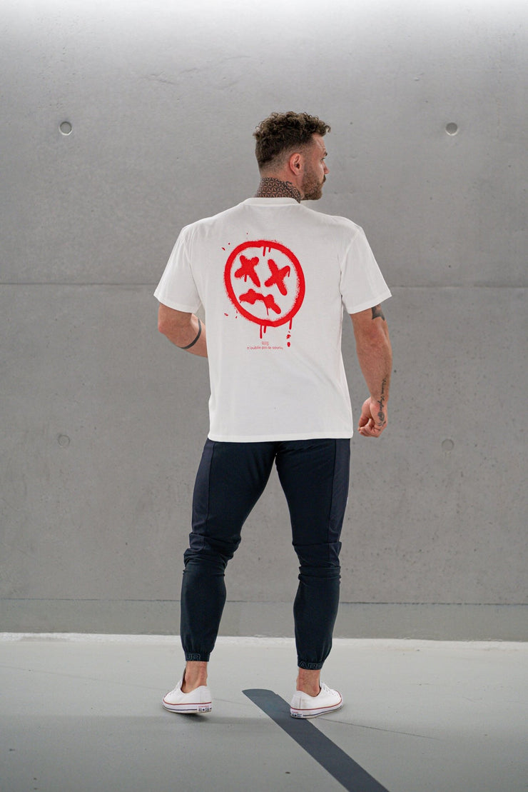 White Red Straight Oversized Shirt - Averlo