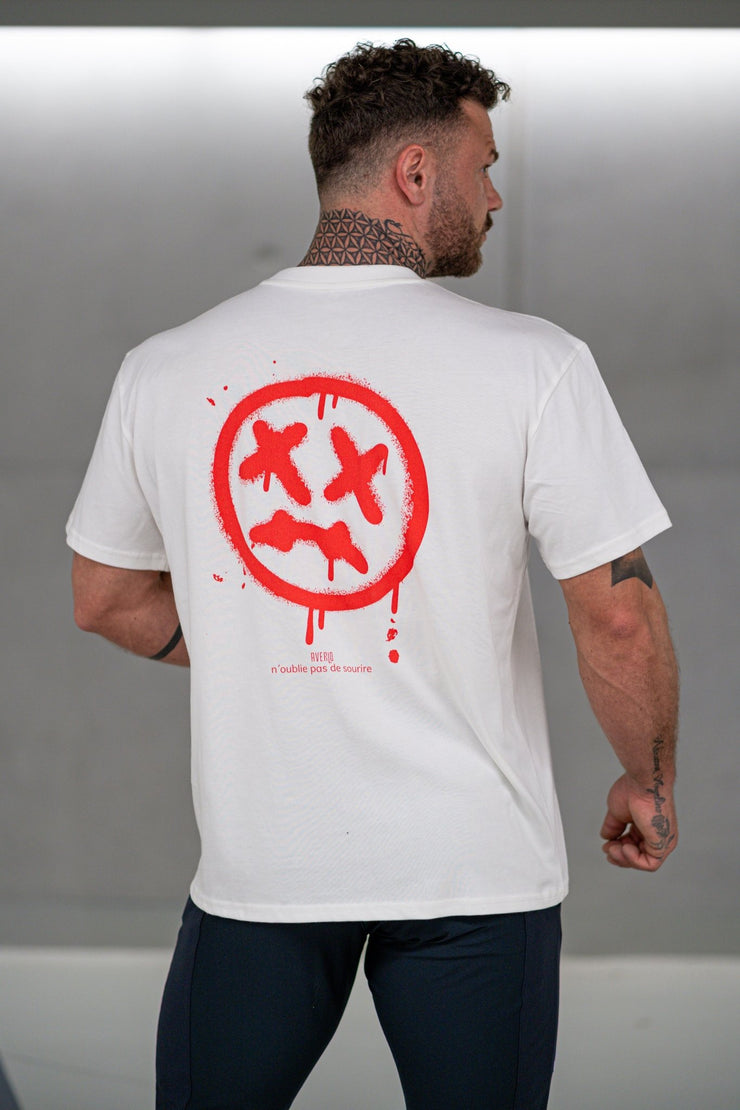 White Red Straight Oversized Shirt - Averlo