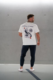 White Super Z Oversized Shirt "Anime Pump Cover" - Averlo