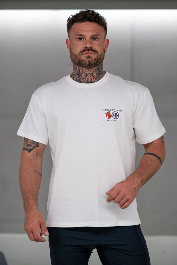 White Super Z Oversized Shirt "Anime Pump Cover" - Averlo