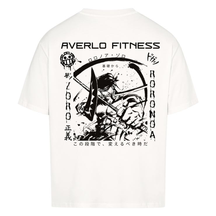 White Zoro Oversized T - Shirt "Anime Pump Cover" - Averlo
